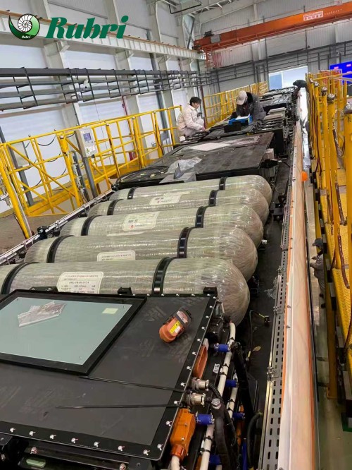 700 bar 210 l Typ IV Wasserstoffspeichertank aus Kohlefaser mit Wasserstoffventil